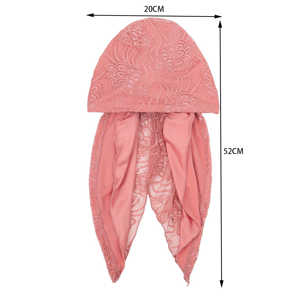 Ramadan Women Turban Hat Fashion Muslim Lace Print Head Wrap Long Tail Hijabs