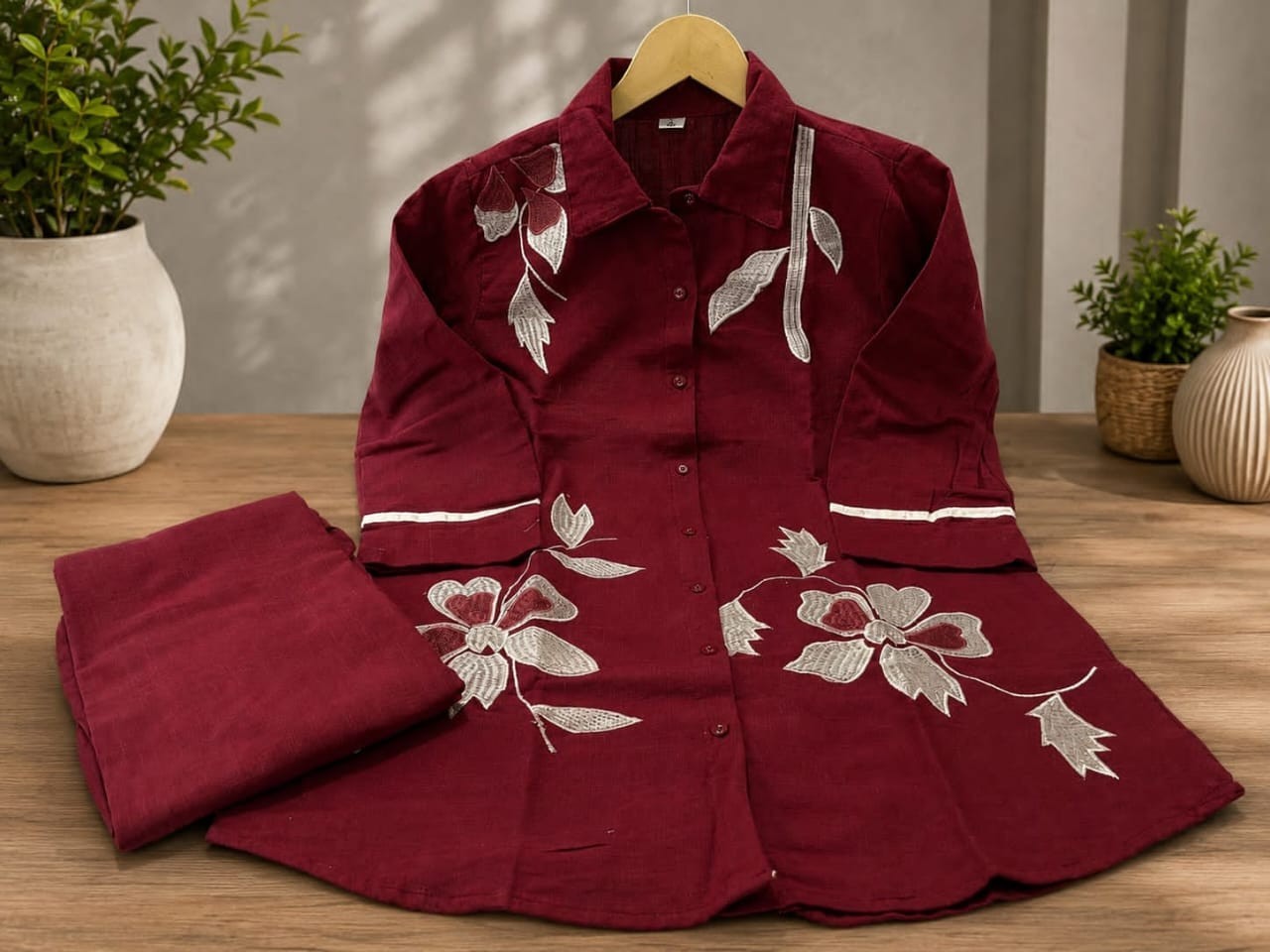Indian Women Pure Cotton Kurta Set Beautiful Top Tunic Kurti Pant Set Dress