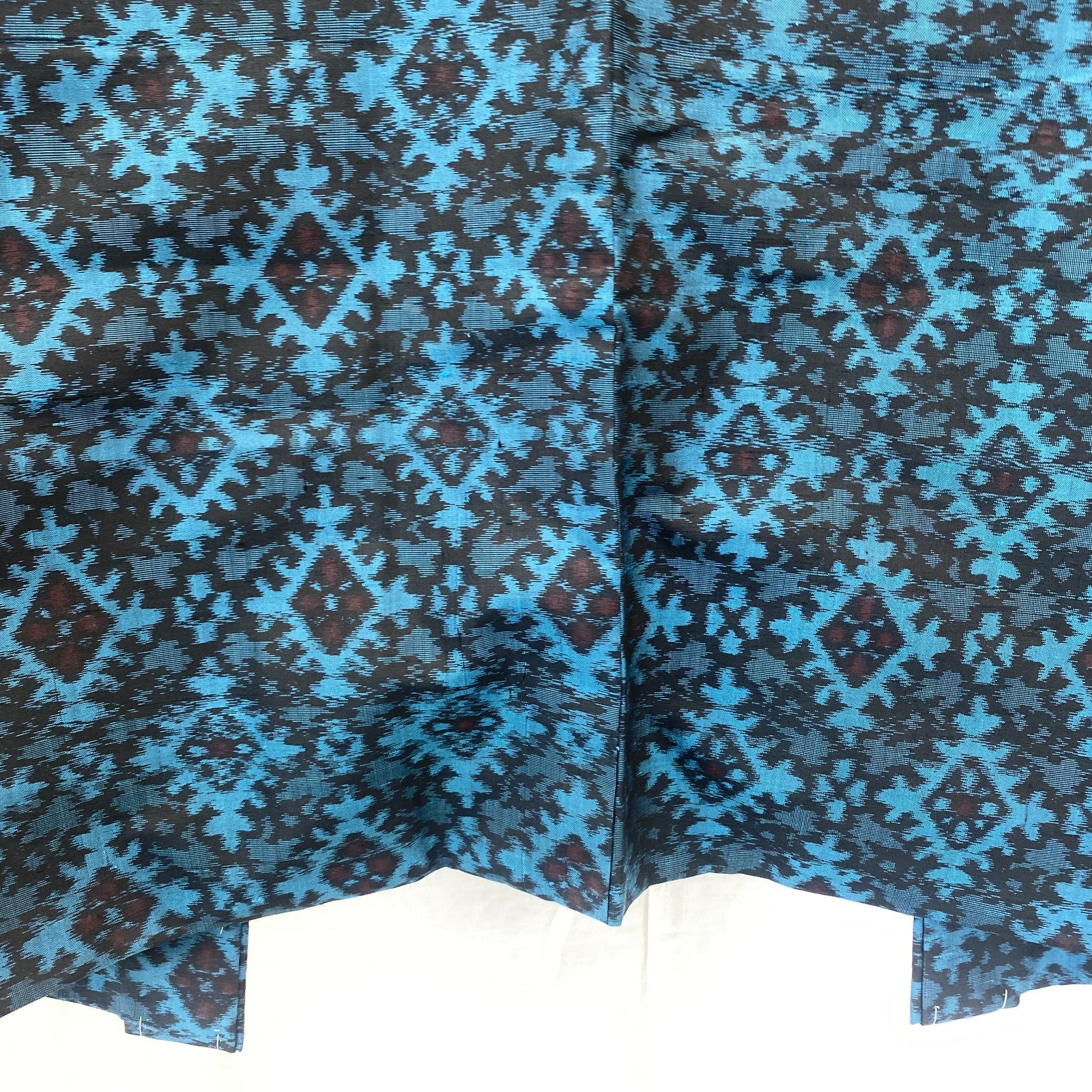 Japanese Vintage Kimono Haori Jacket Silk Blue Oshima Traditional Authentic 33in