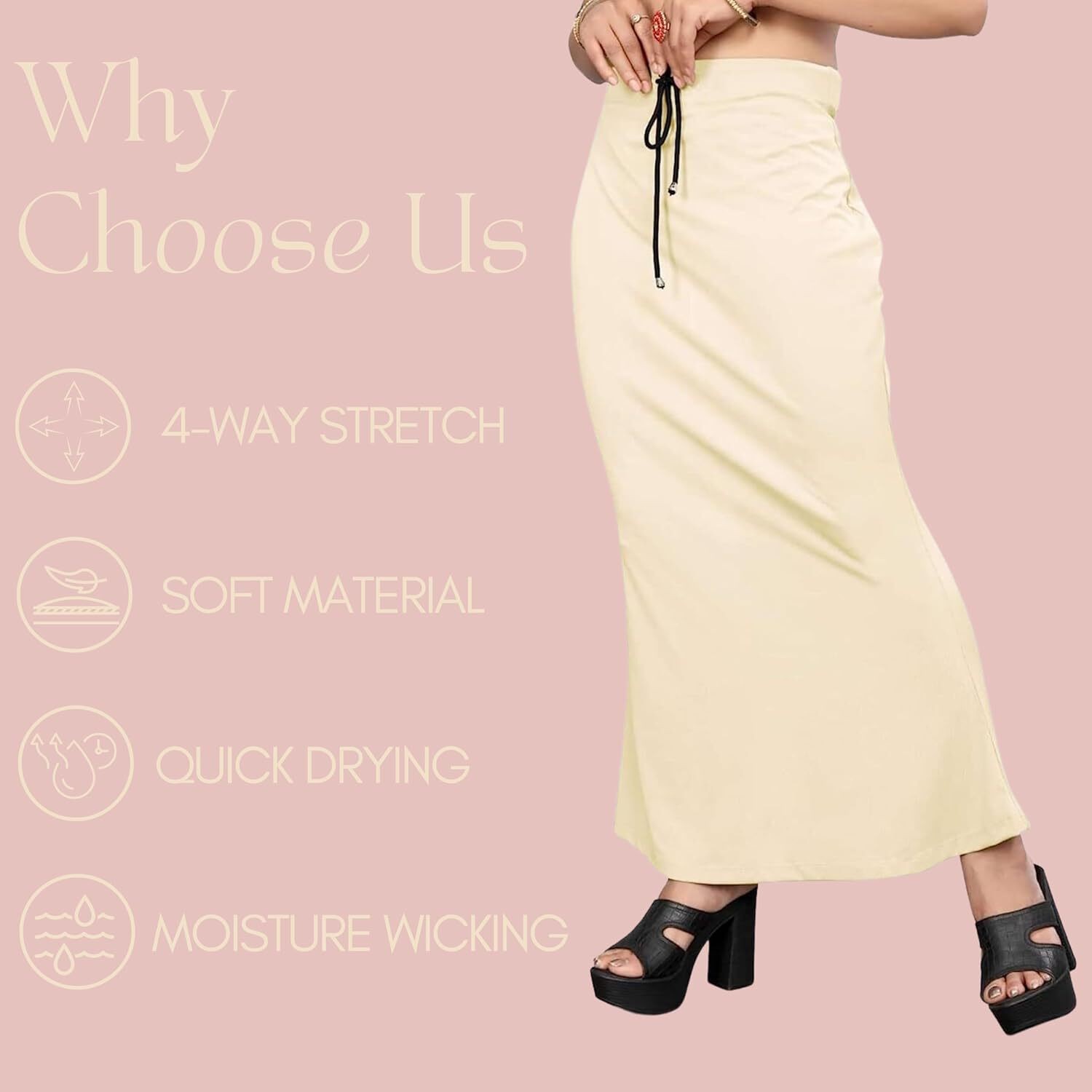 Lycra Saree Shapewear Petticoat for Women by Shreekama