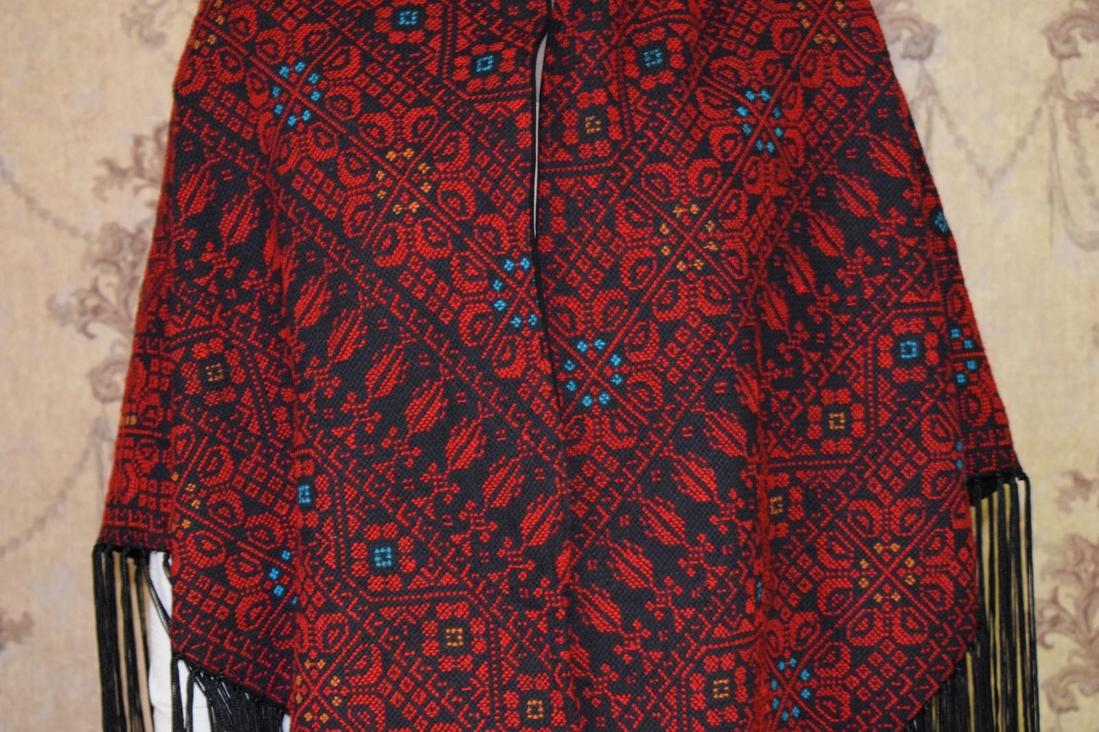 Palestinian Bedouin Embroidered Shawl Scarf – Handmade Tatreez Wrap