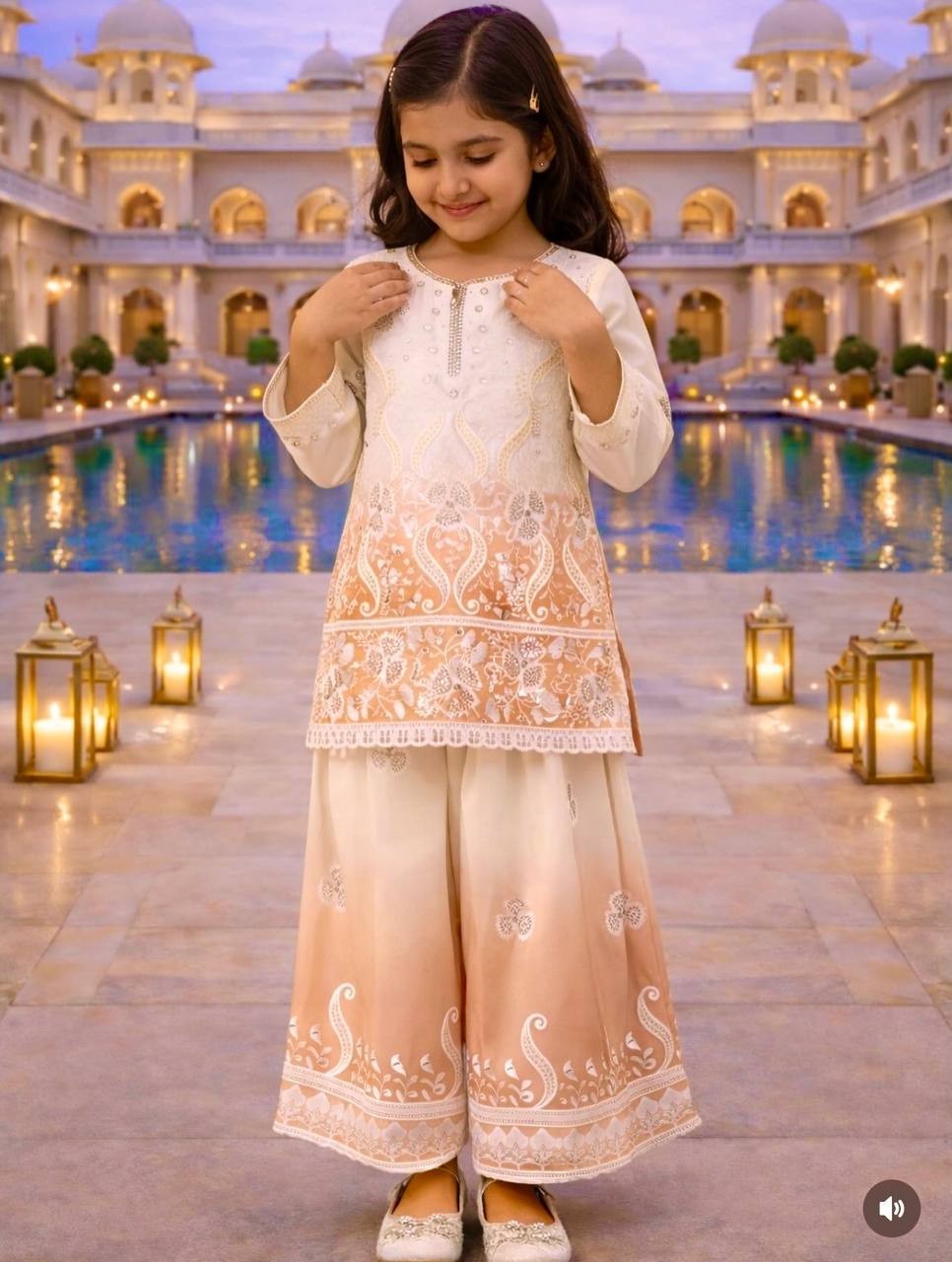 Kids Salwar Kameez Palazzo Set Indian Pakistani Wedding Party Wear