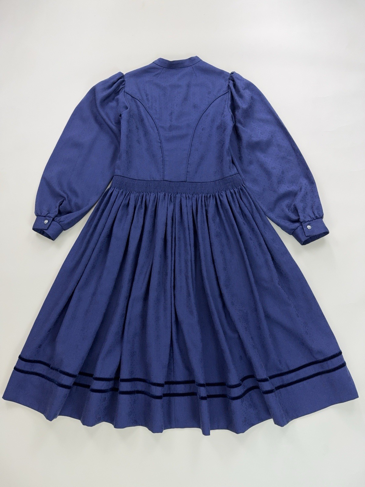 Vintage Bavarian Dirndl Dress 100% Wool Cottagecore Folk Prairie 2XL