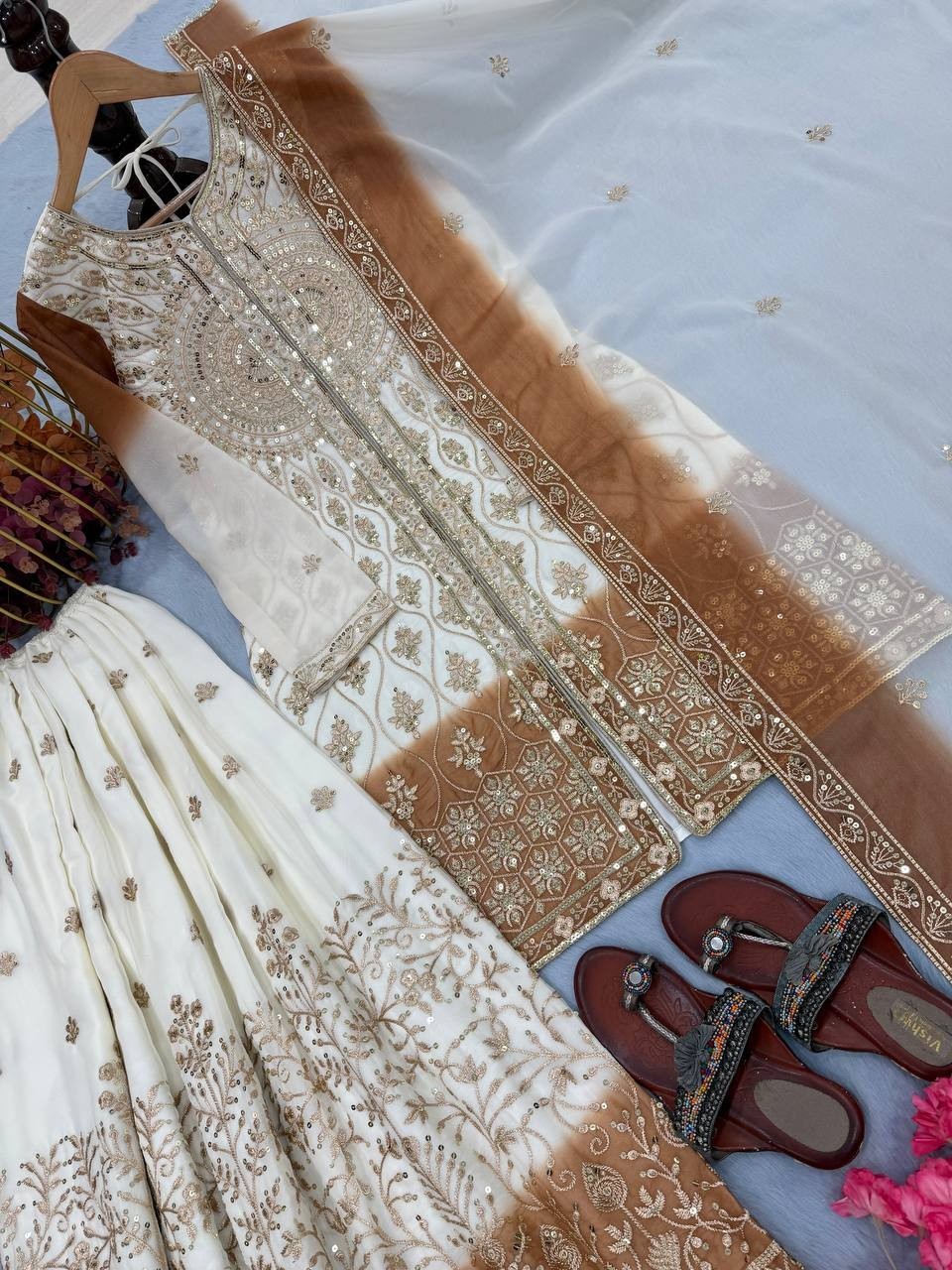 Launching New Heavy Star Georgette Kurta Palazzo With Dupatta For Function
