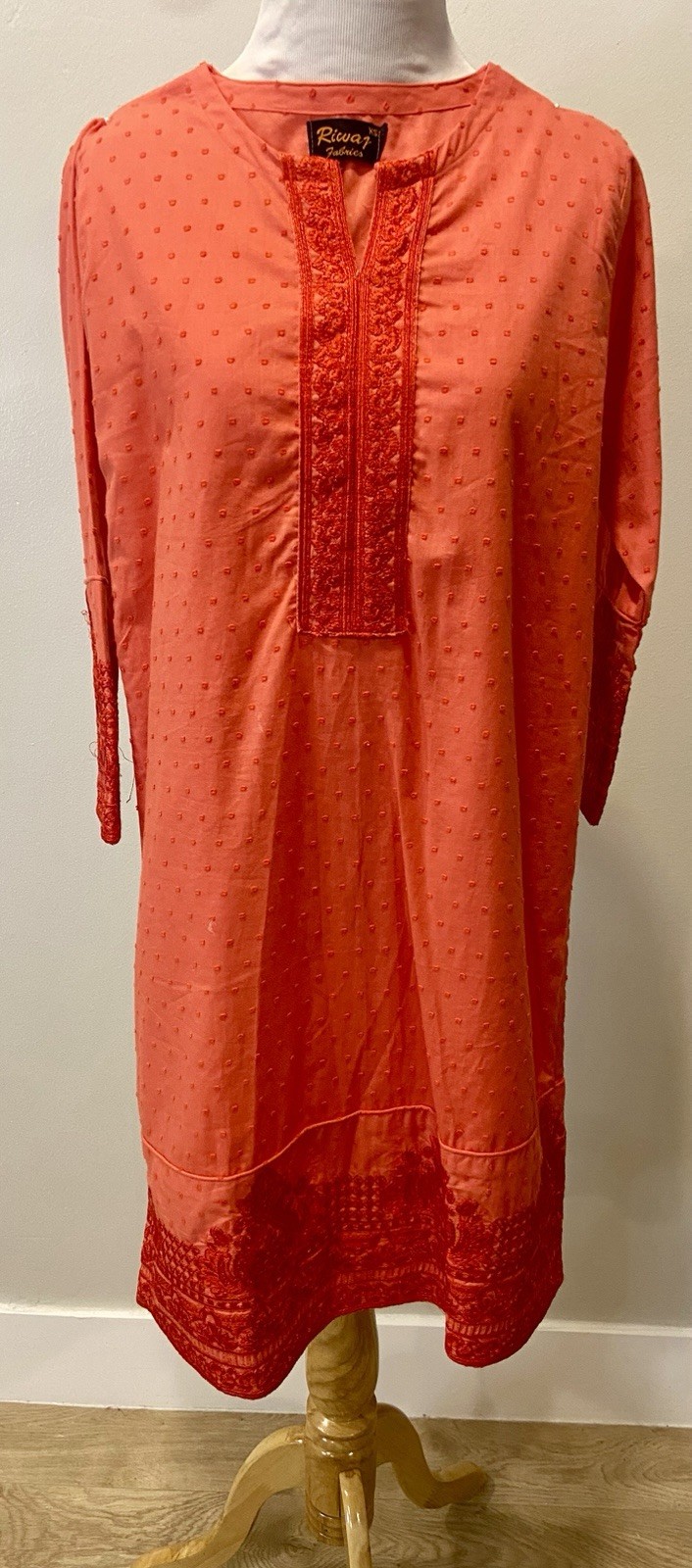 Embroidered Cotton Kurta Top Teen Girl Size 10-12 XS. Excellent Condition