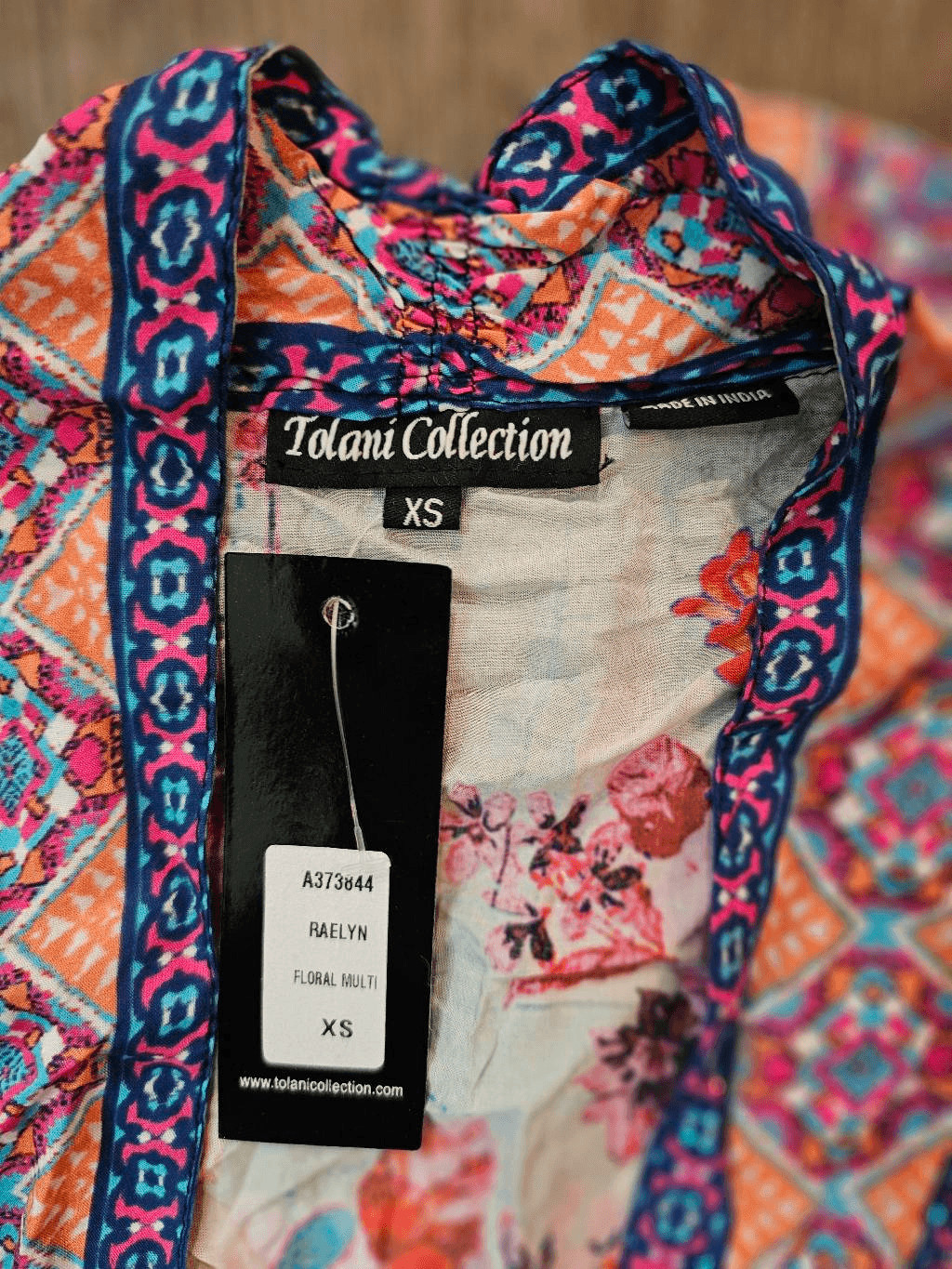 Tolani Raelyn Cropped Kimono Top Floral Multicolor Boho India XS NWOT