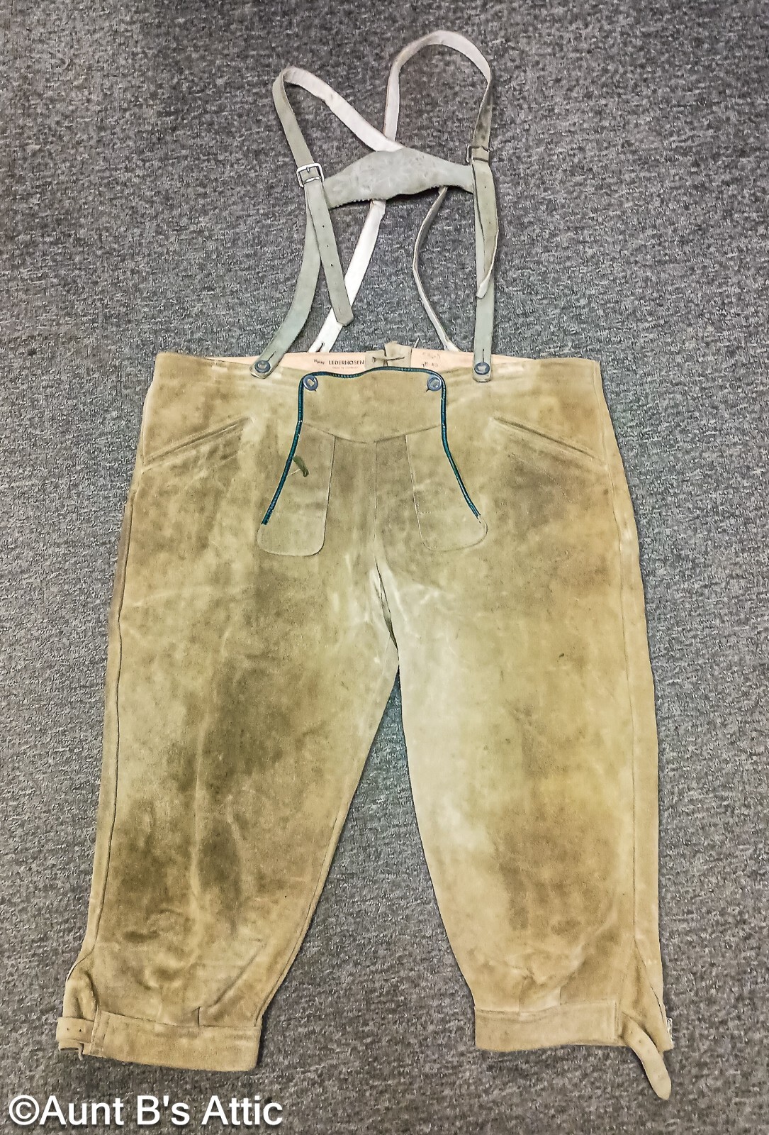 Lederhosen Authentic WMW Bavarian Leather Pant Oktoberfest Festival Wear 40-42
