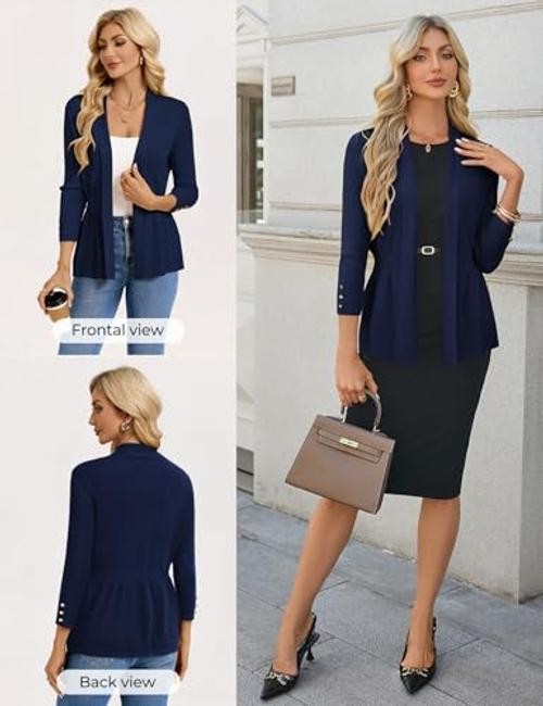 Cardigan for Women Trendy Lightweight Knit Sweaters Open XX-Large Navy Blue