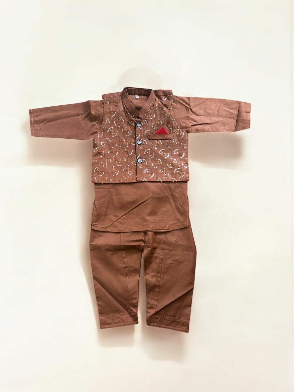 Traditional Kurta, Pajama and Coat Set for Boys – Ethnic Wear- 313