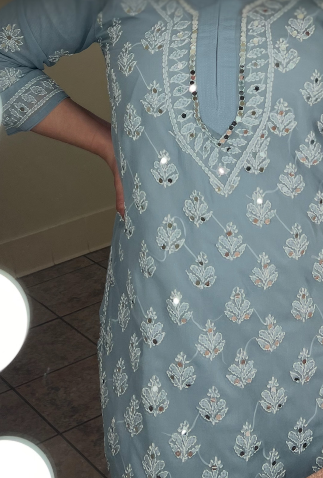 chikankari kurti palazzo set only kameez and inner
