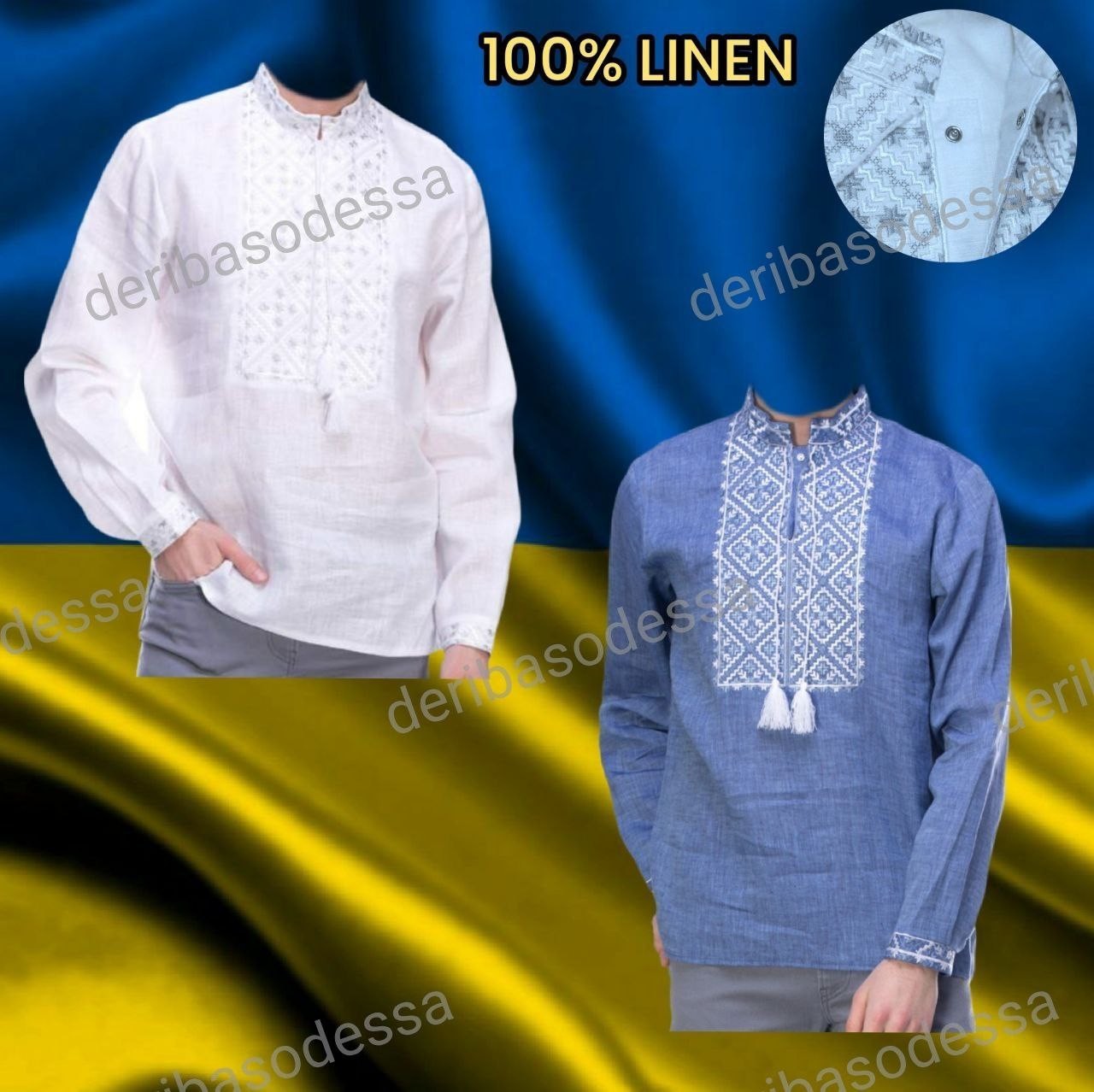 M L XL 2XL 3XL 4XL traditional Ukrainian embroidered shirt Vyshyvanka Linen100%
