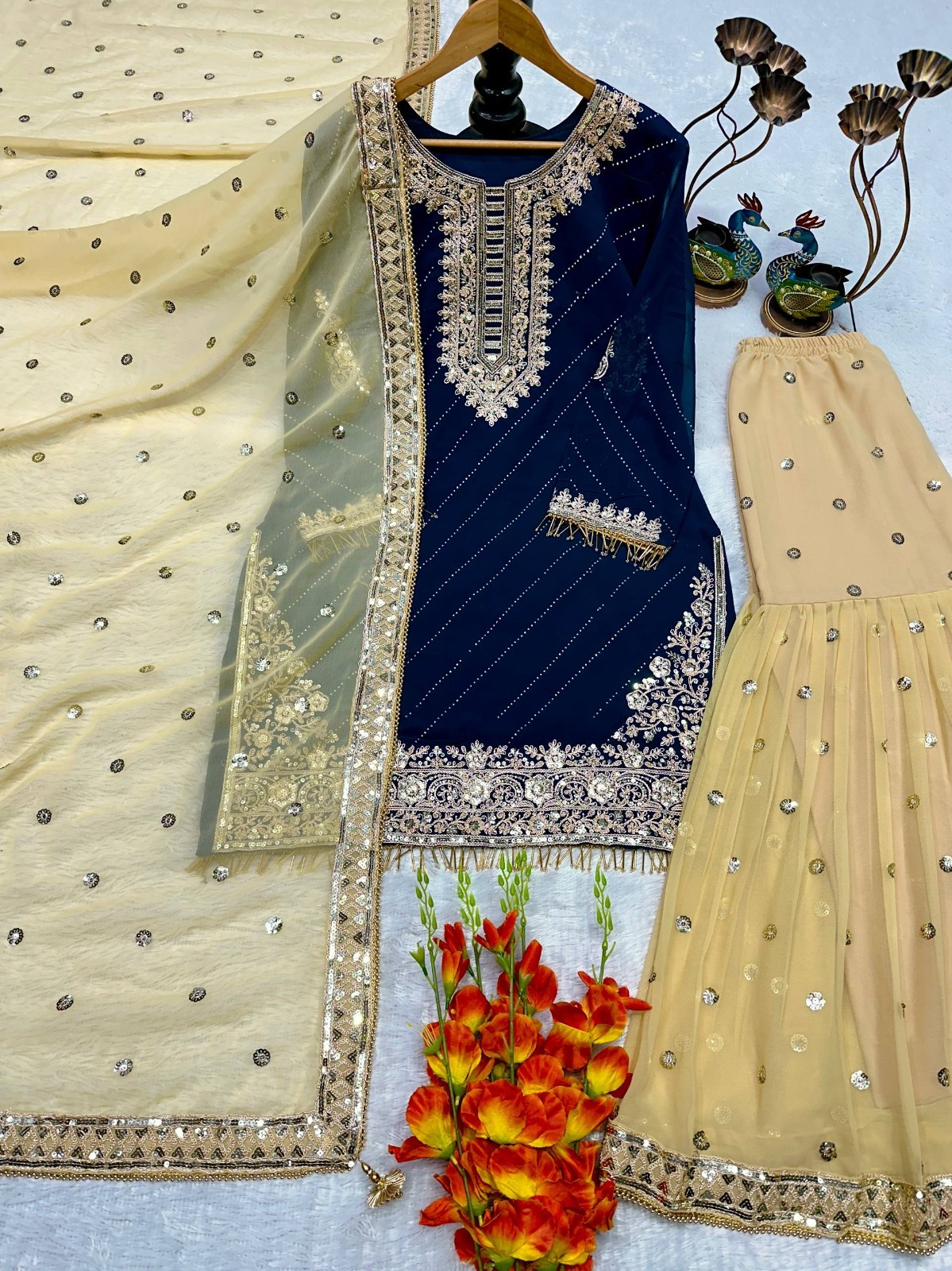 Indian Kurta Readymade Designer Ethnic Bollywood Gown Wedding Indian plazzo Suit