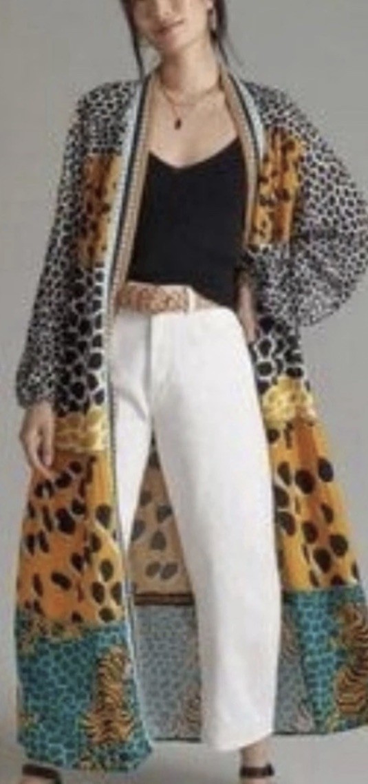 Anthropologie Conditions Apply Duster Kimono OS Animal Print