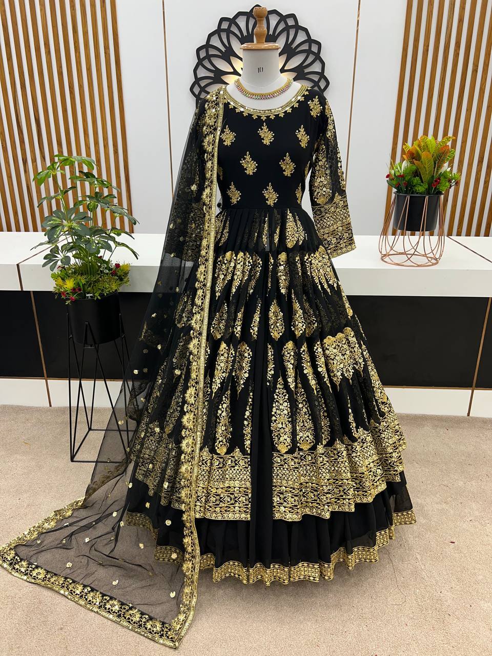 Latest Pakistani Designer Faux Georgette Top Lehenga With Soft Net Dupatta