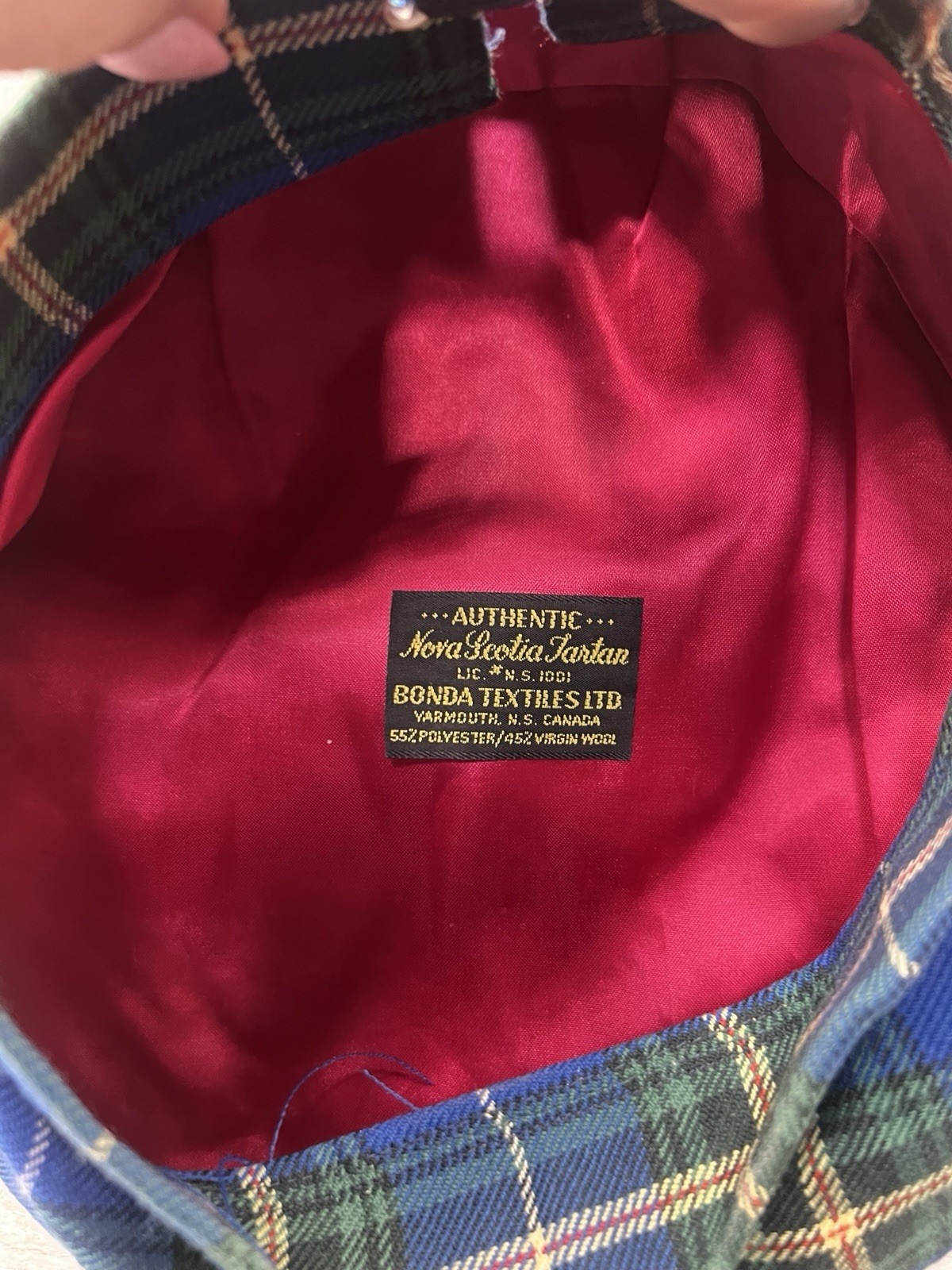 VINTAGE AUTHENTIC NOVA SCOTIA TARTAN TAM Beret Wool Blend EUC