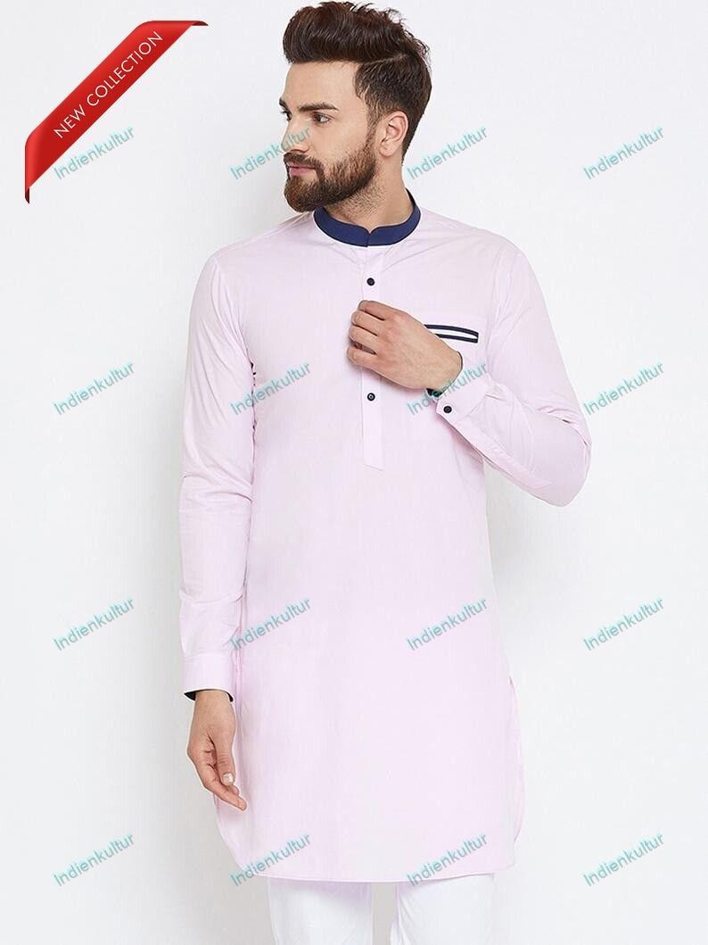 Indian Cotton Mens Kurta Shirt Big & Tall Traditional Mans Kurta