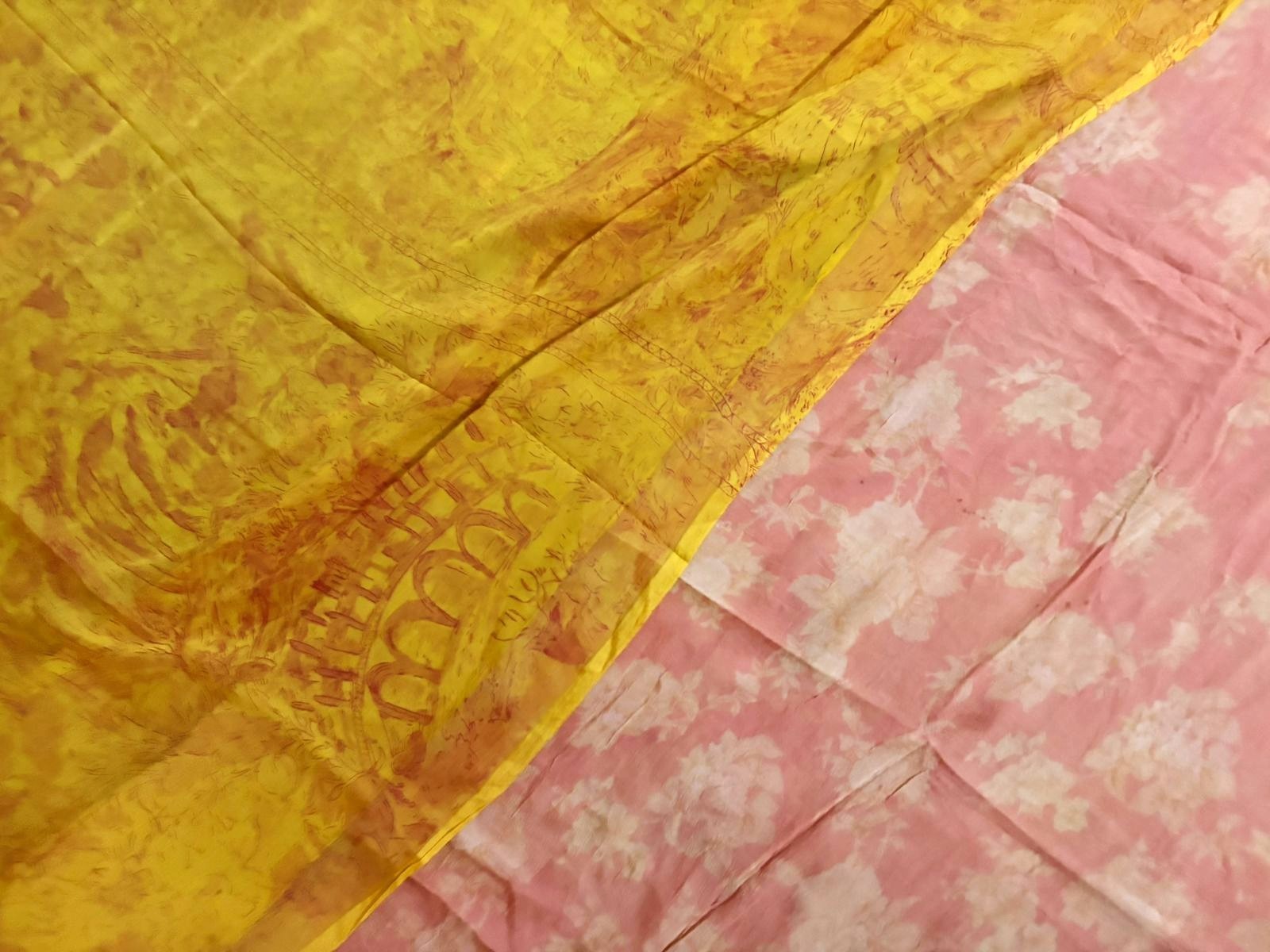 Vintage Fabric Indian Women Wrap Dress Used Curtain Drape 5YD Floral Sewing Sari