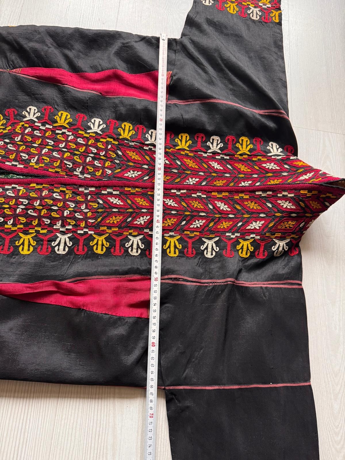 Turkmen Silk Embroidered Coat and Chapan, Antique Kaftan, Kimono, Kaftan Dress