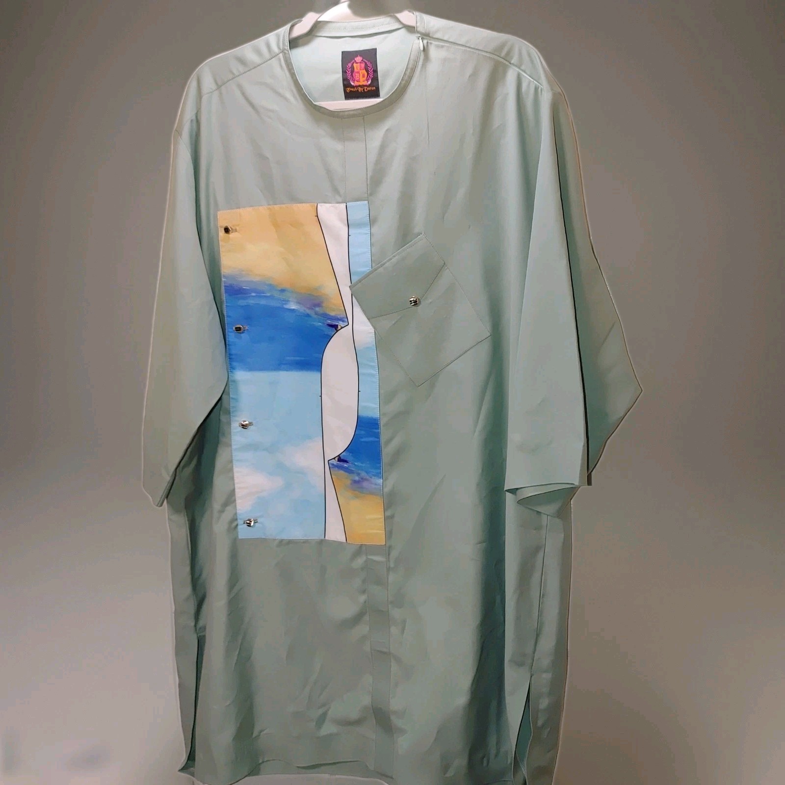 Fresh By Dotun London Traditional African Mens XXL Long Kaftan Elbow Sleeve