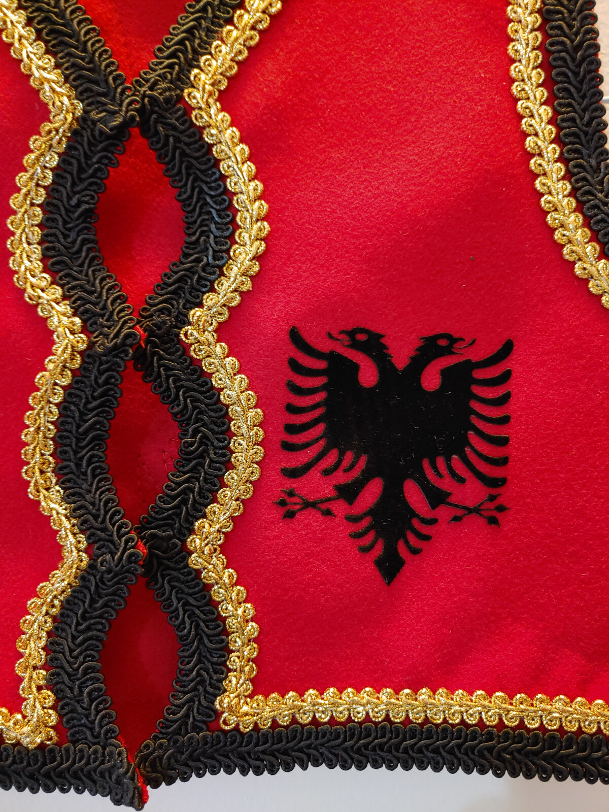 Baby Boys Age: 1-2 year, Albanian Eagle Flag Xhamadan Jelek. Handmade Folk Coat