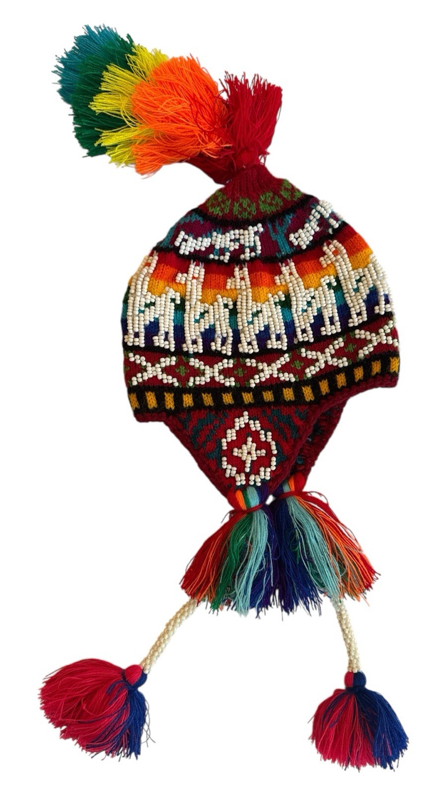 Kids Peruvian Beaded Chullo Beanie