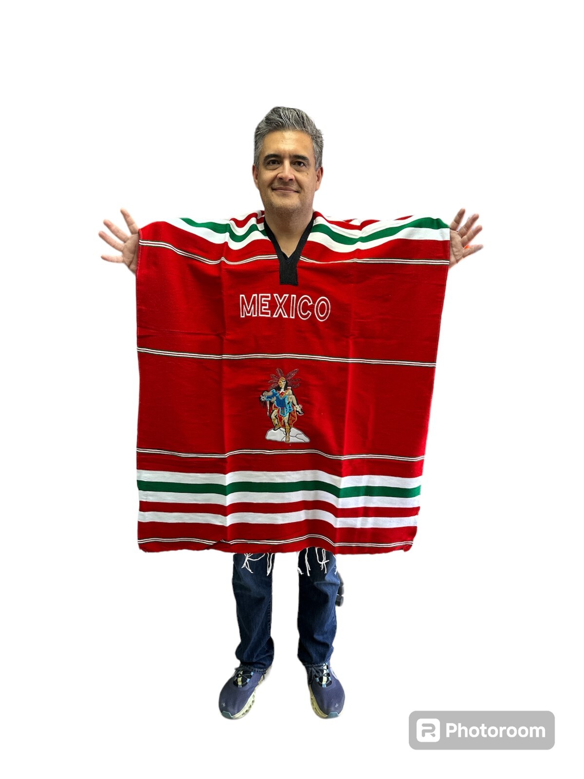 MEXICAN PONCHO, MEXICO, SARAPE PONCHO, ONE SIZE, BOXEO , AZTEC , AMOR ETERNO