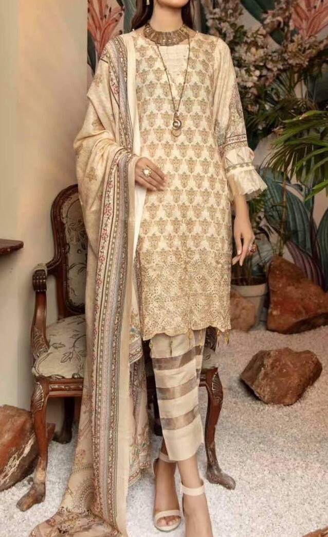 Pakistani Karan chicken Kari/embroidery kameez shalwar 3XL bust 50 Dupatta Shawl