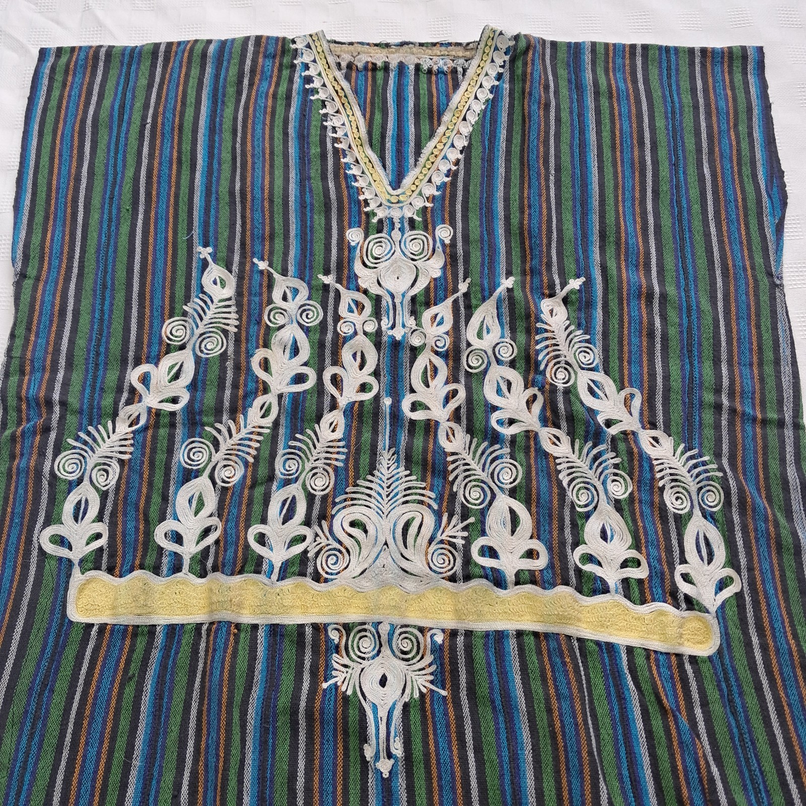 VTG Unisex BATAKARI SHIRT, Orange,green,Blue, Embroidered, Boho, Reggae, Muslim