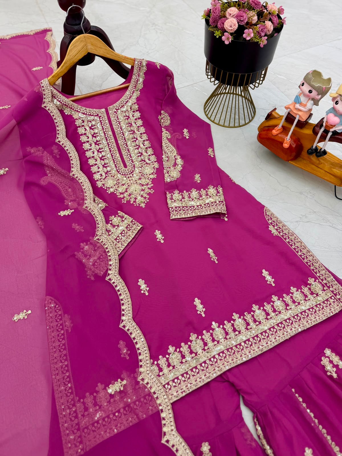 BOLLYWOOD SUIT SHARARA SALWAR KAMEEZ PAKISTANI INDIAN WEDDING PARTY WEAR DRESS