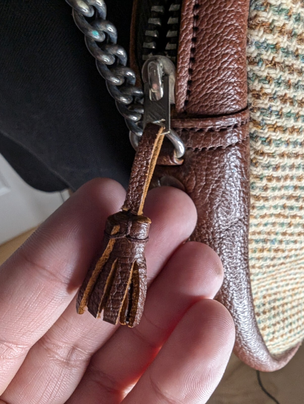 Vintage Nicolson’s Edinburgh Scotland Matching Tweed & Leather Sporran Bag & Hat