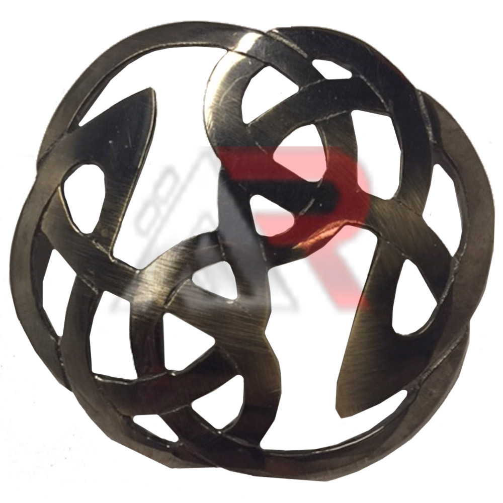 AAR Celtic Knot Kilt Fly Plaid Brooch for 3.50″ Diameter Antique Fin