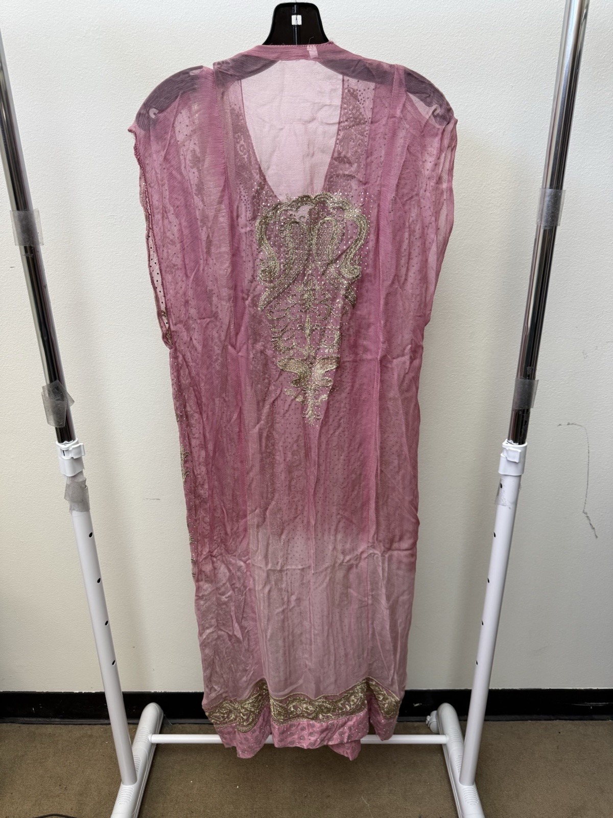 Pakistani Party Wear Dress Pink Unlined Anarkali Womens