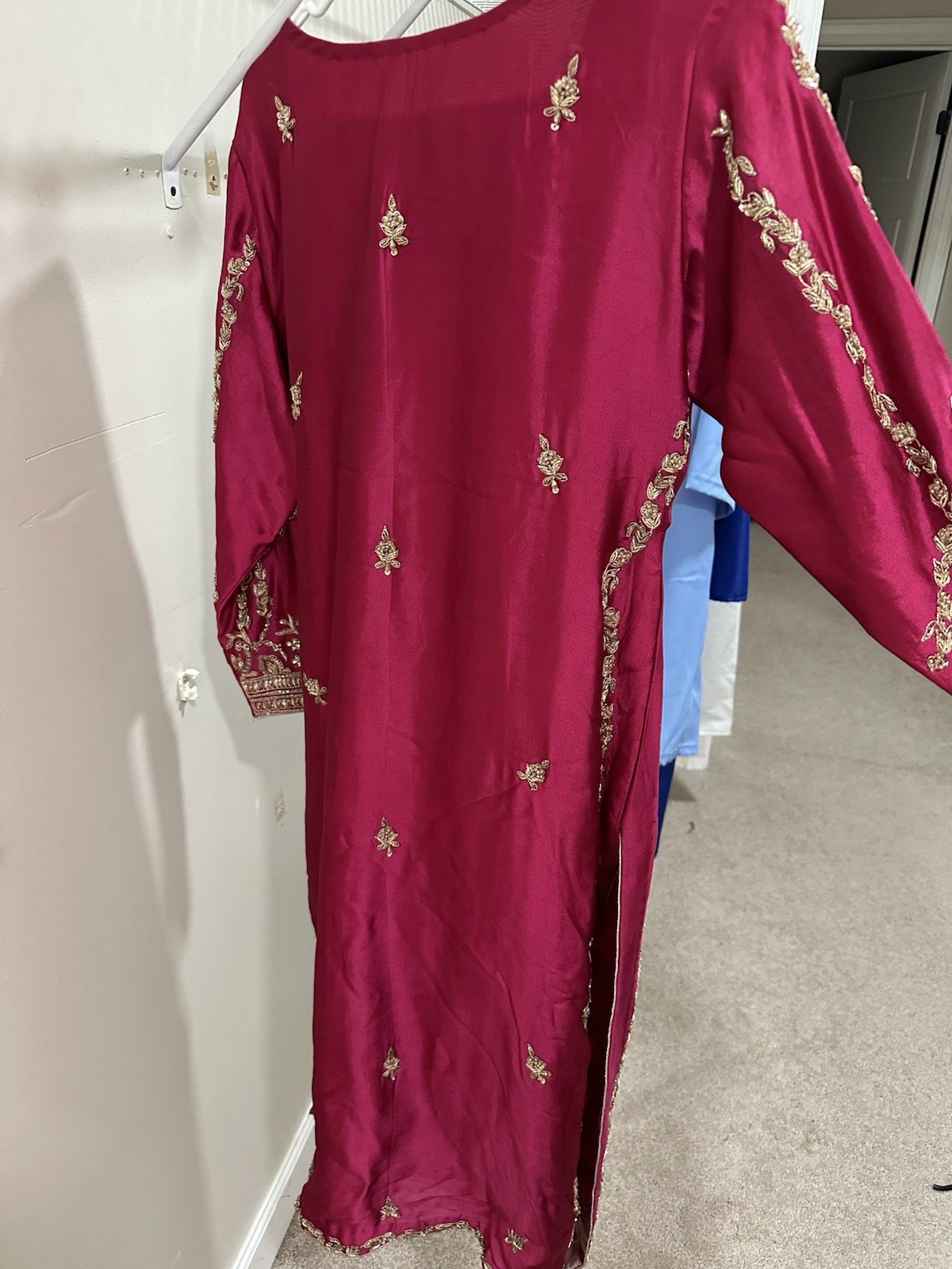 Embroidered Fancy Maroon Salwar Kameez Dress with Dupatta Woman’s Small/Medium