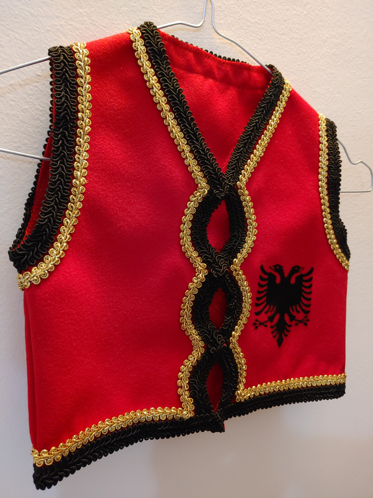 Baby Boys Age: 1-2 year, Albanian Eagle Flag Xhamadan Jelek. Handmade Folk Coat