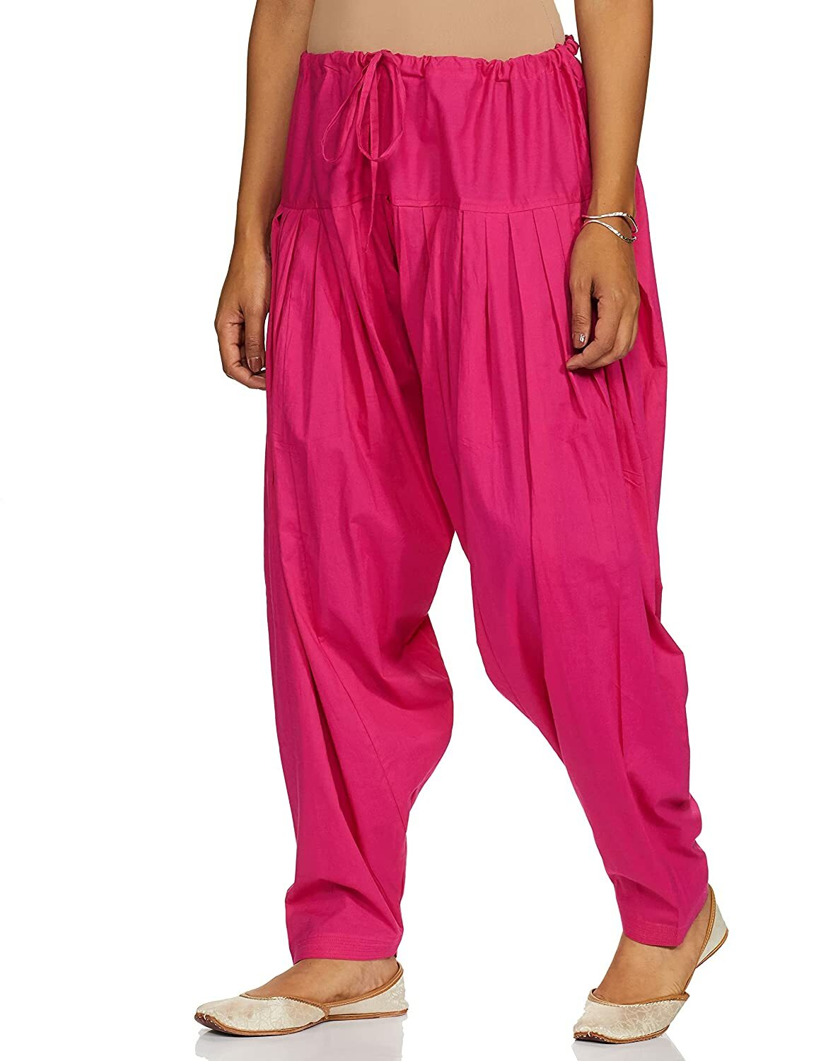 Pure Cotton Women Patiala Women’s & Girl Semi Salwar Pants Regular Pink