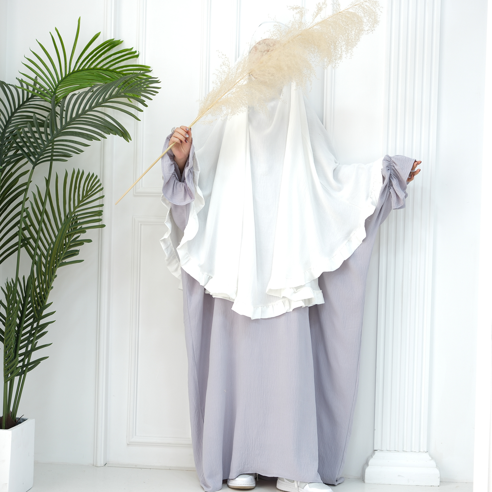 Muslim Women One Piece Khimar Prayer Hijab Scarf Niqab Nikab Islamic Abaya Dress