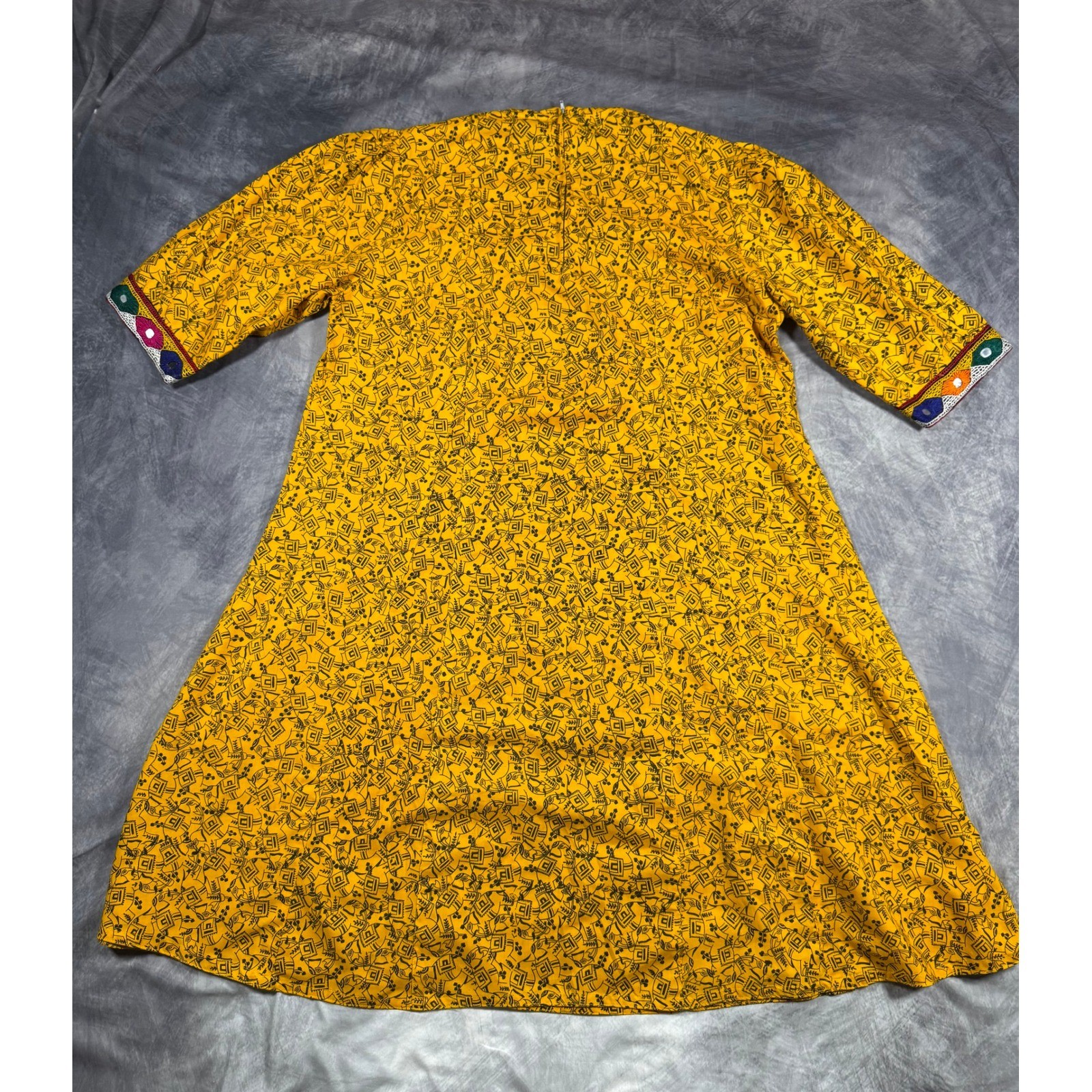 Unique True Vintage 1970s Authentic Indian Folk Dress Bohemian Festival Eclectic