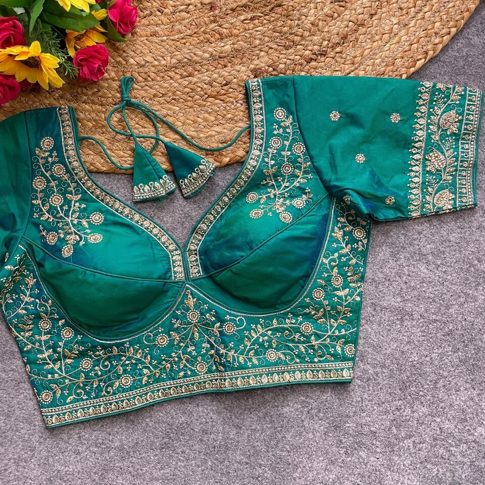 readymade saree blouse designer festive sari lehnga choli Indian mirror work top