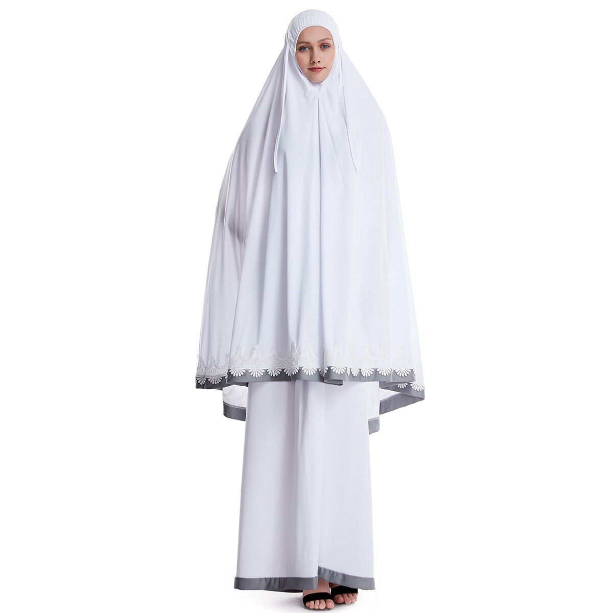 2Pcs Sets Muslim Women Large Overhead Headscarf Top Long Skirt Prayer Robe Niqab