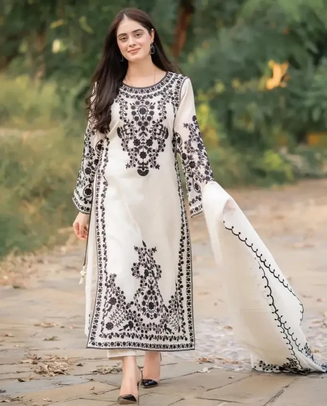 Women Pakistani Ethnic Kurta Pant Dupatta Set Indian Party Wear Tunic Kurti Set