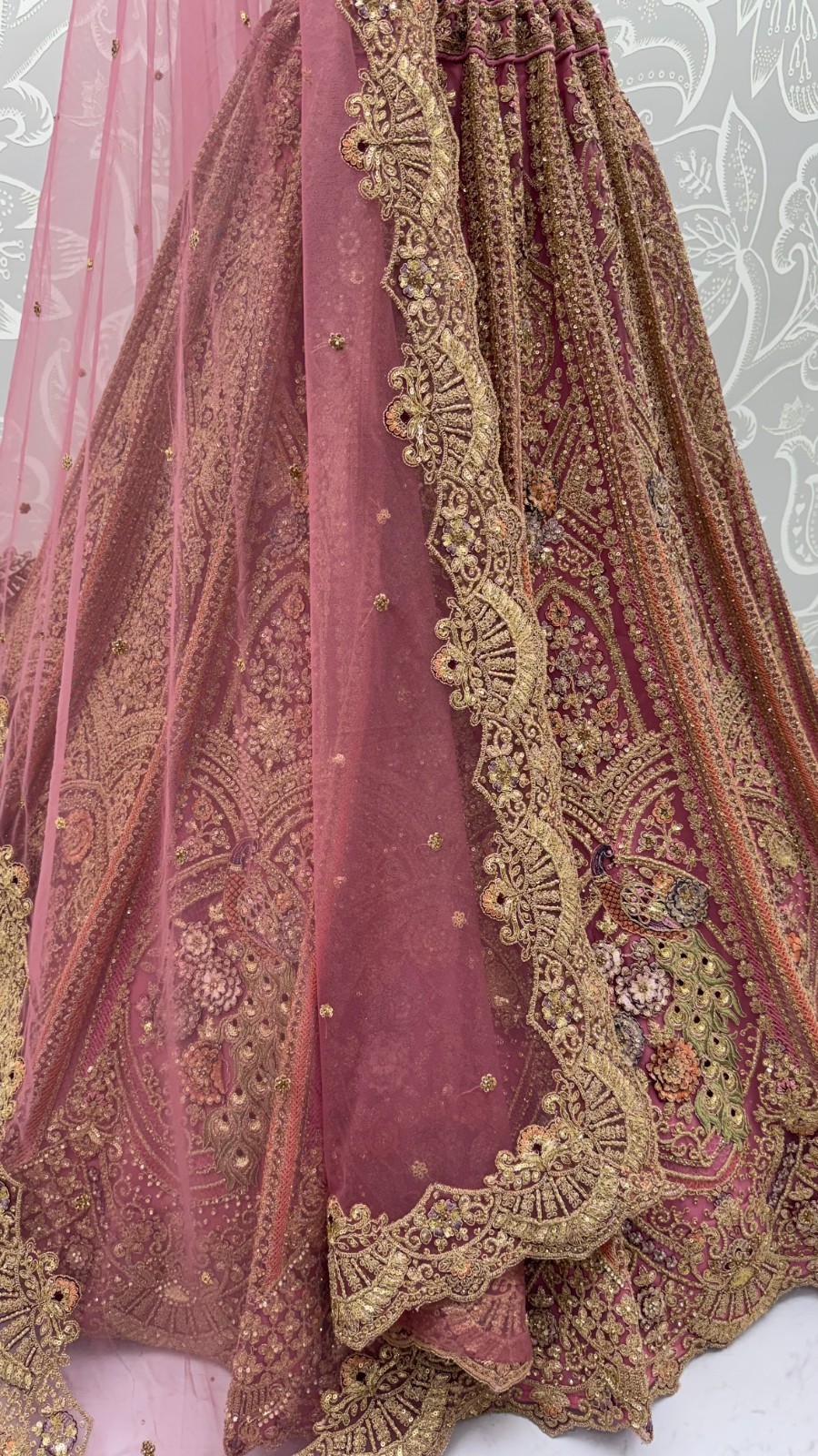 Bridal Net Lehenga Choli Peacock Zari Sequins Embroidery Party Wear Dress