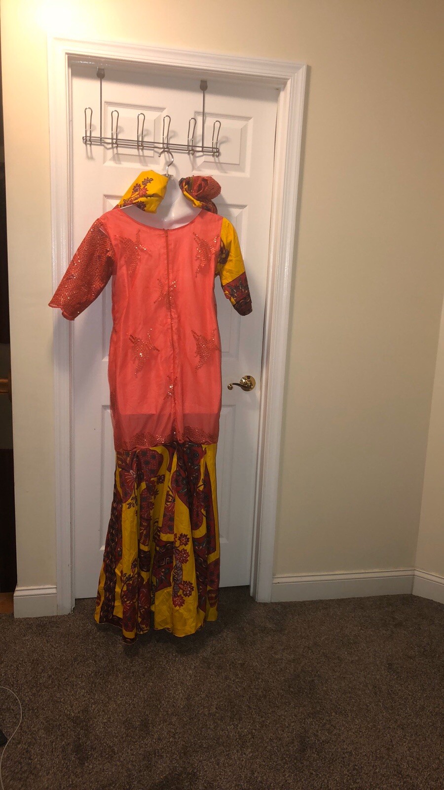 Never worn hand made lace mixed with ankara dress 16