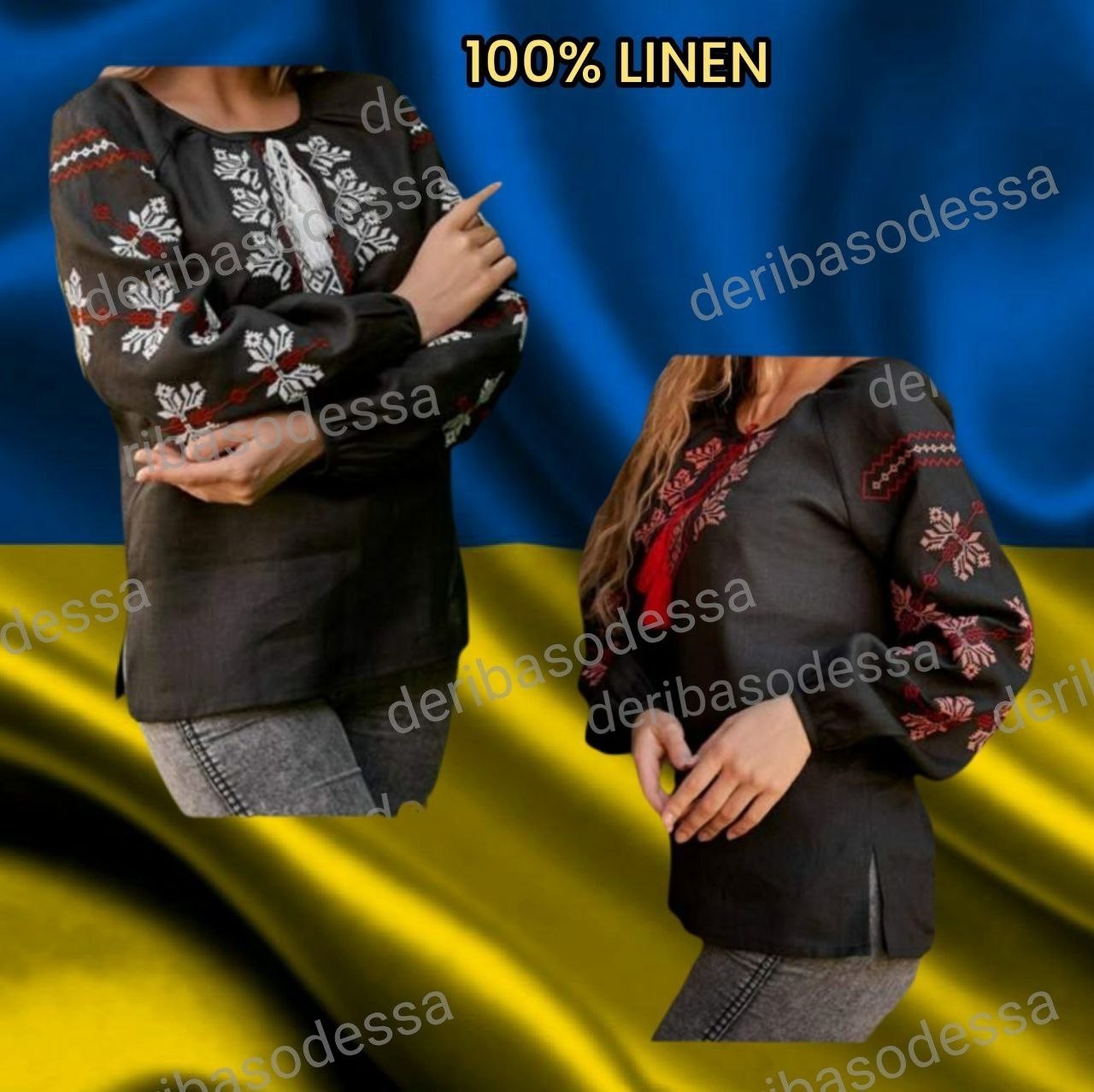 S,M,L,XL,2XL-4XL Traditional Ukrainian embroidered blouse,Vyshyvanka Linen 100%
