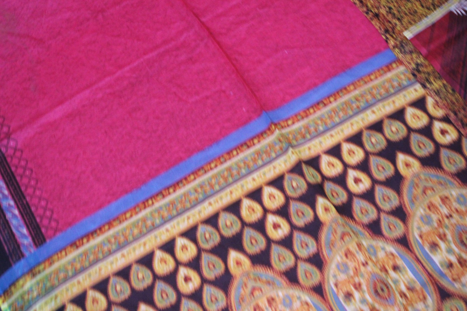 Vintage Dress Indian Women Wrap Printed Craft Fabric Sari Home Decor Fabric Lot