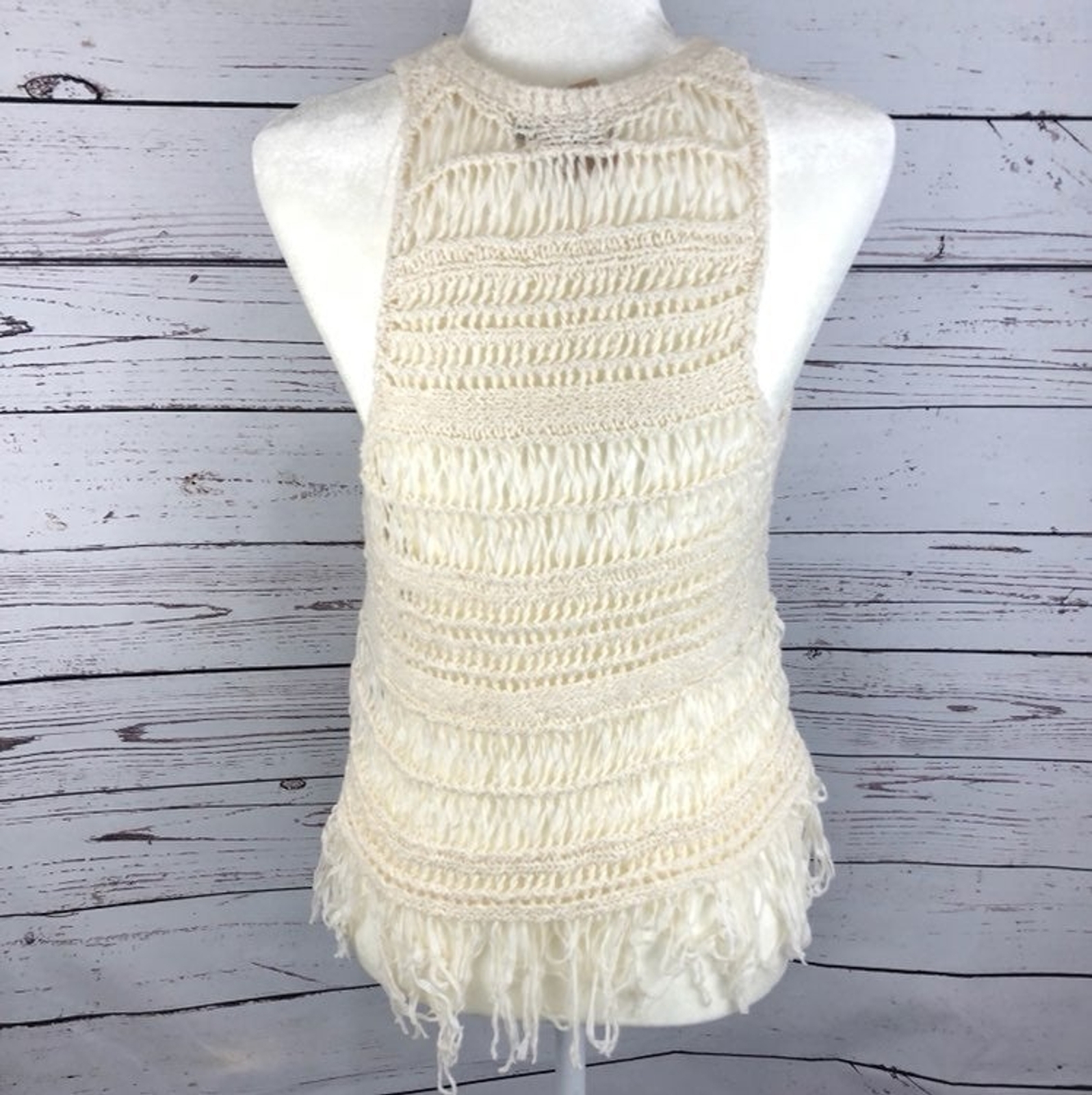 AEO Crochet Cream Tank Top Sz: XS Boho Festival American Eagle