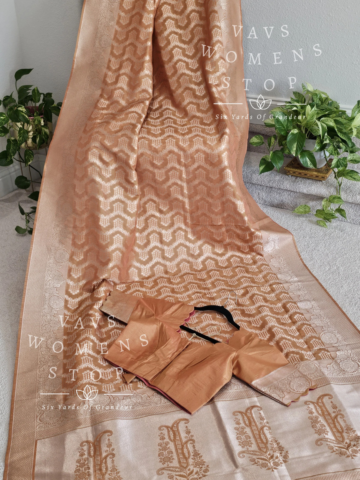 Benarasi Uppada Katan Silk Tissue Saree – Blouse