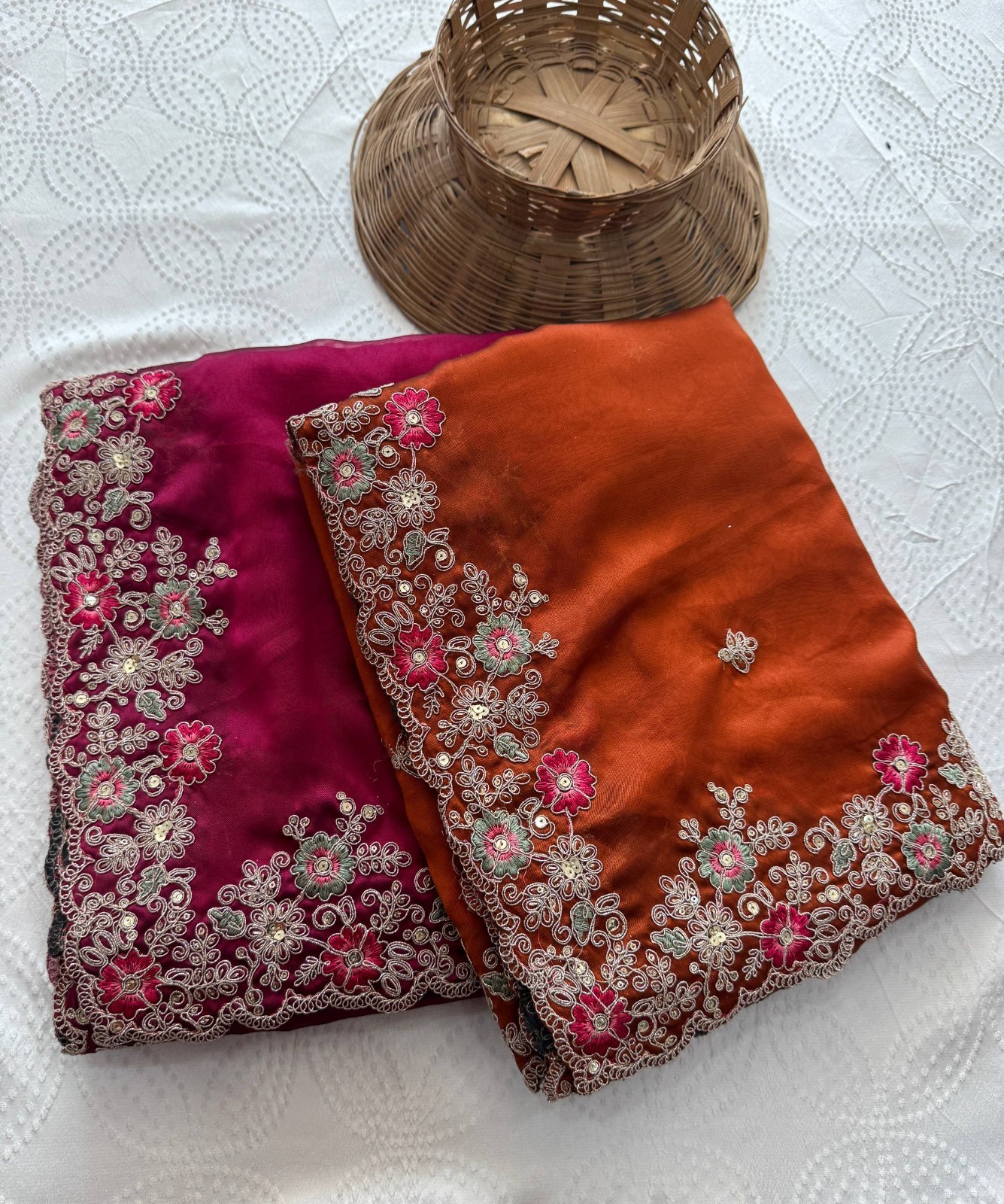 Wedding Rangoli Silk Saree Embroidered Lace Border Party Wear Indian Sari Women