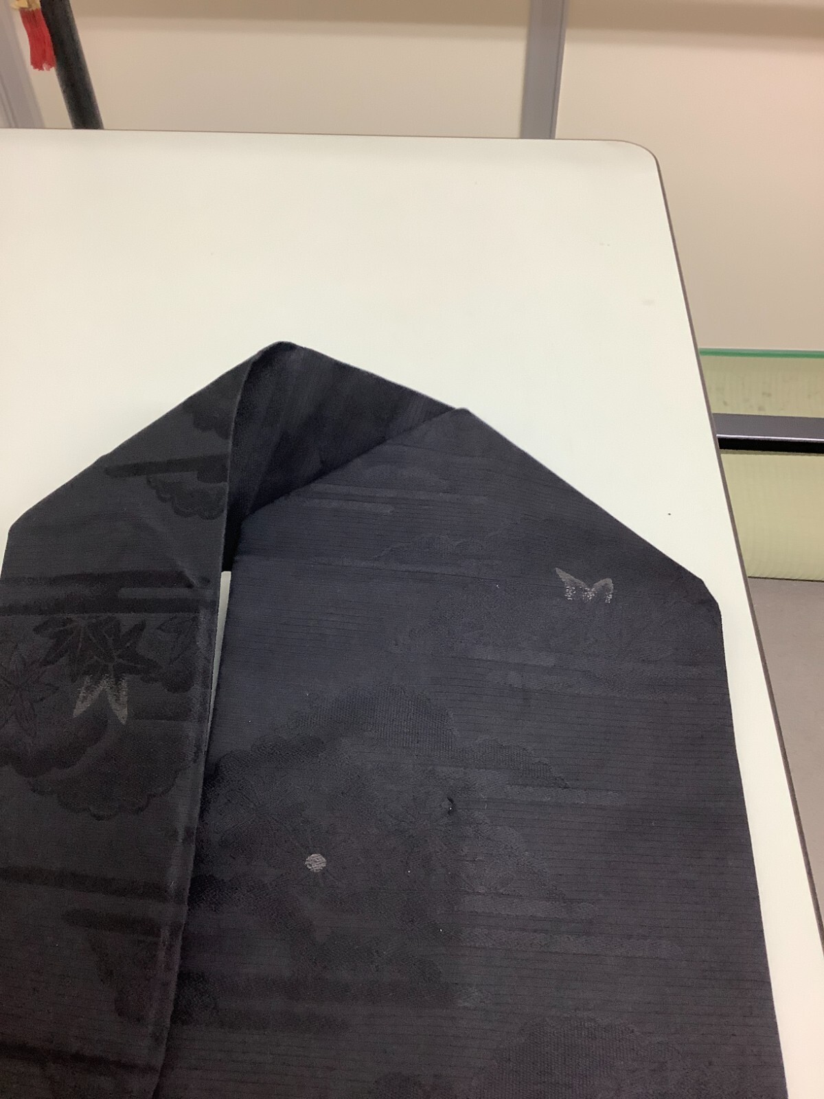 Japanese Vintage Kimono Nagoya Obi pure silk black tradition 140.9×12.5inch