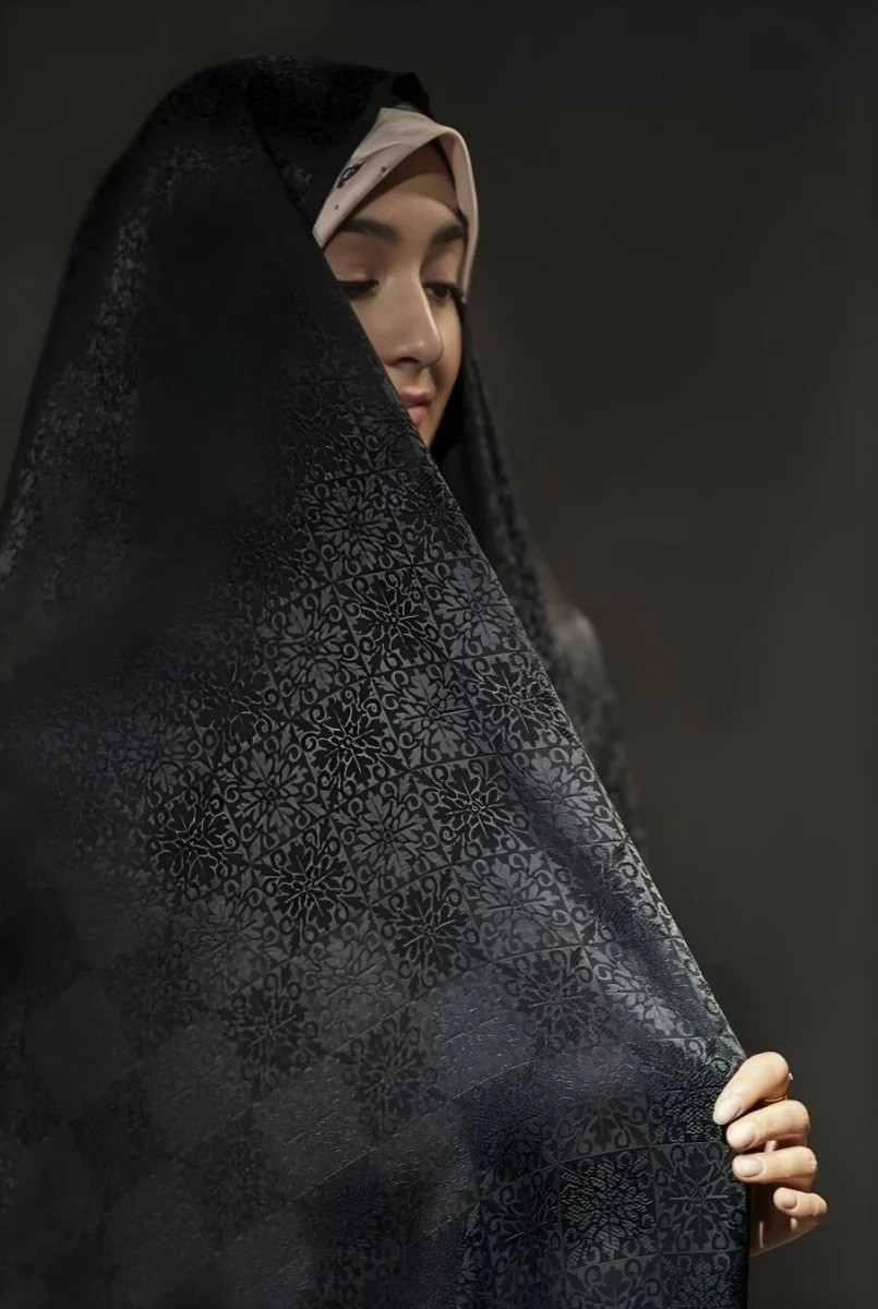 Black Emboss Irani Chador Black Printed Chador Shawl for Moharram Namaz Salah