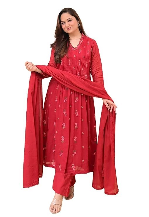 Viscose Silk Pakistani Aline Kurta Set Indian Women Party Wear Kurti Pant Set